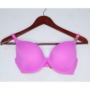 Pink‎ By Victoria's Secret 34 D Pink Solid Push Up Lightly Padded Unwired NWT